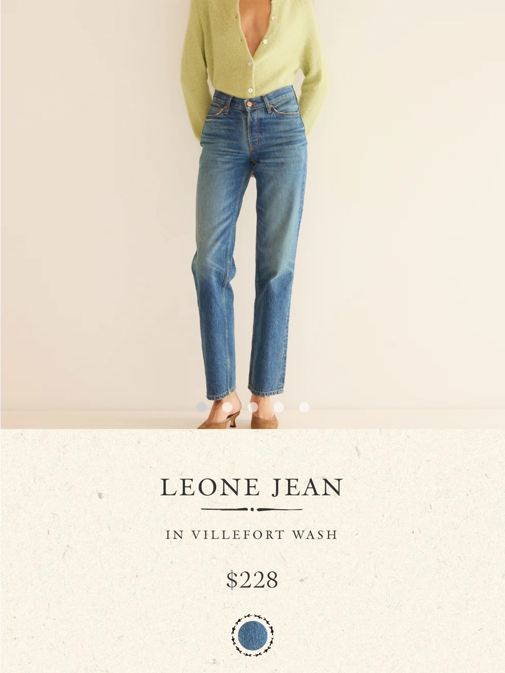 Doen Leone Jean High-Rise Straight Jeans - Blue